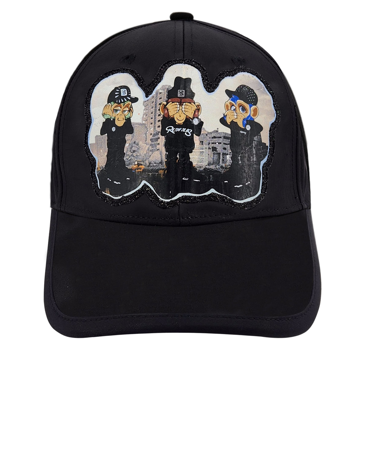 CASQUETTE REDFILLS PATCH THREE MONKEYS FULL BLACK 2.0